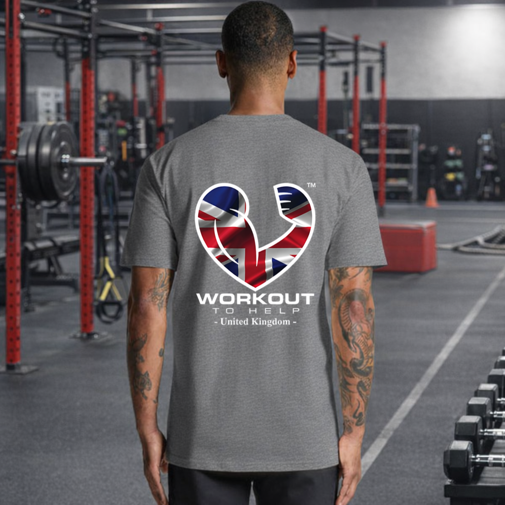 Workout To Help - UK - Classic Tee - Heather Grey