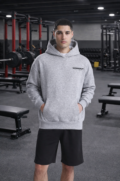 Workout to Help - UK - Heavyweight Hoodie - Heather Grey