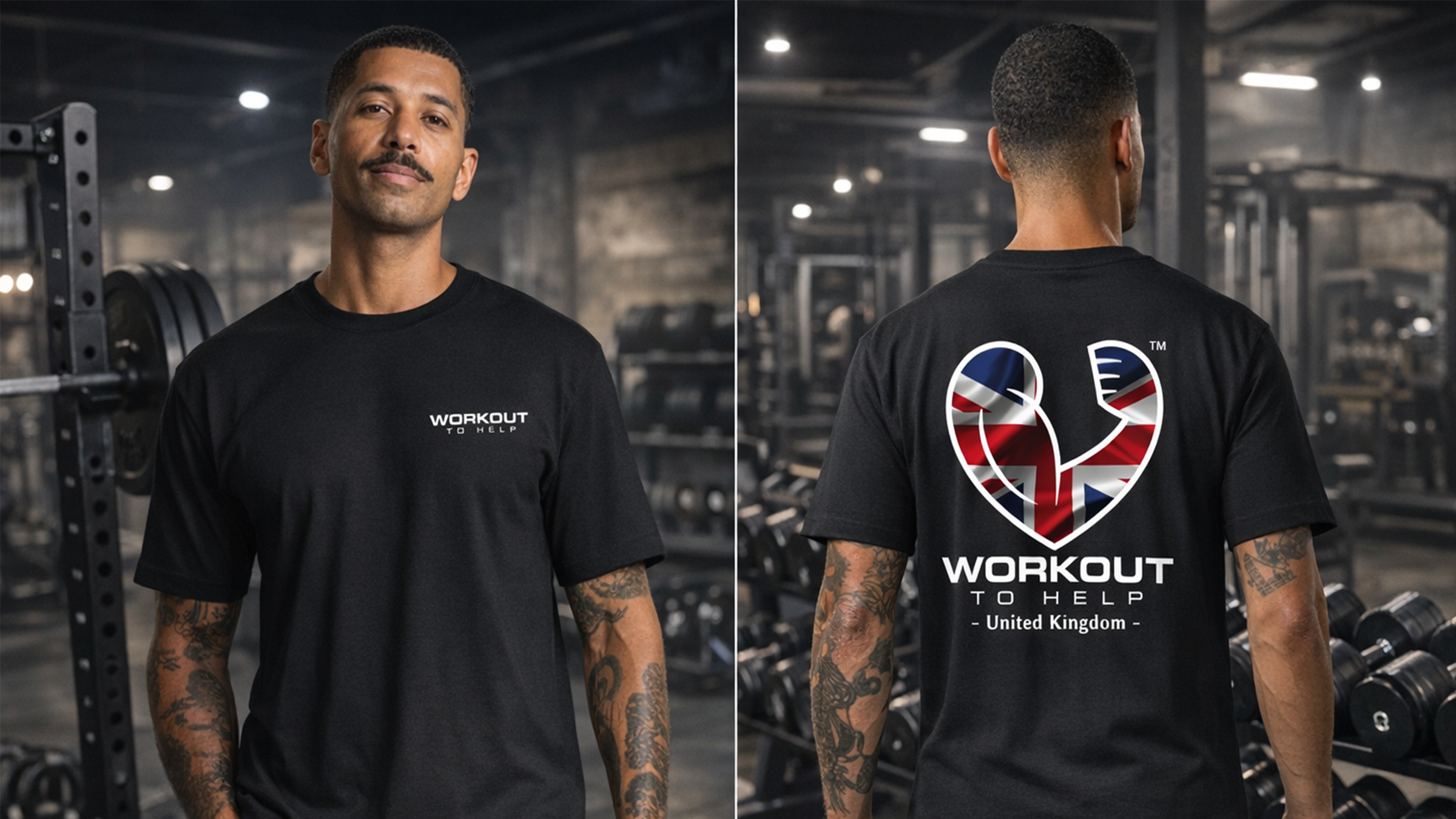 Workout To Help - UK Classic Tee - Black