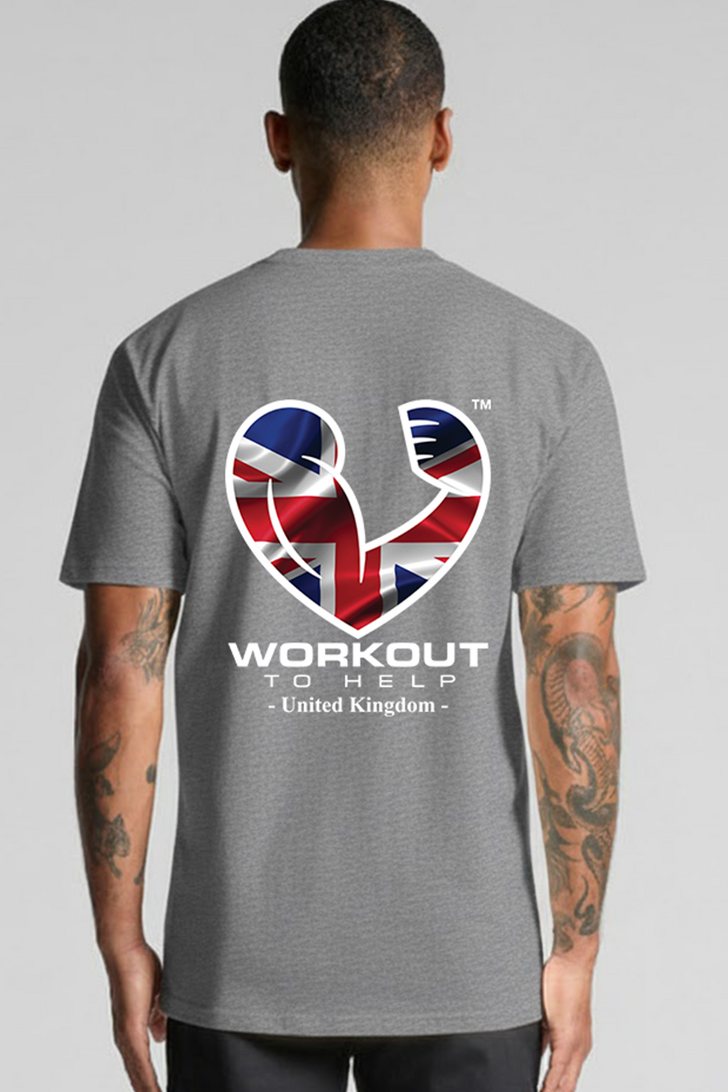 Workout To Help - UK Classic Tee - Heather Grey