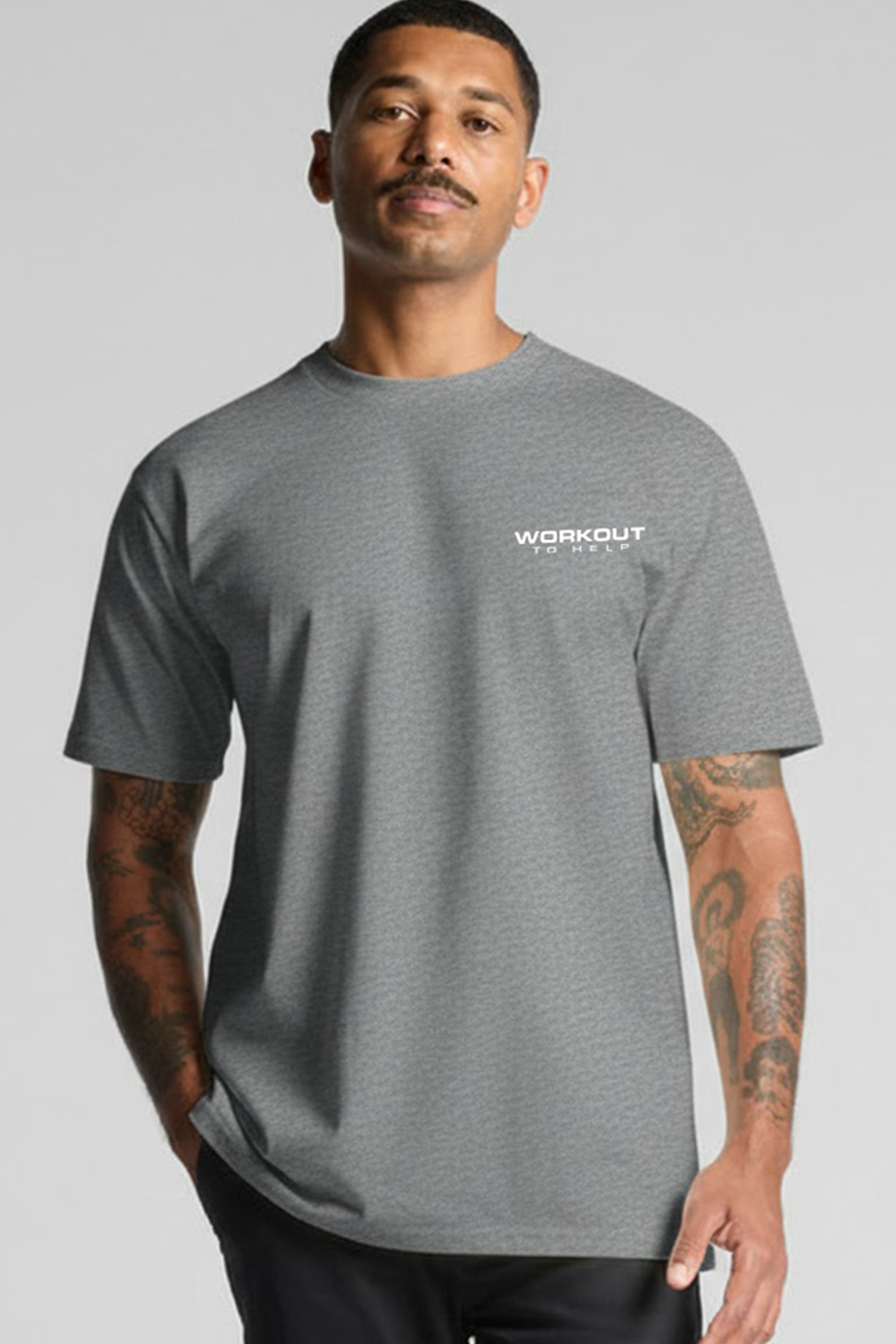 Workout To Help - UK Classic Tee - Heather Grey