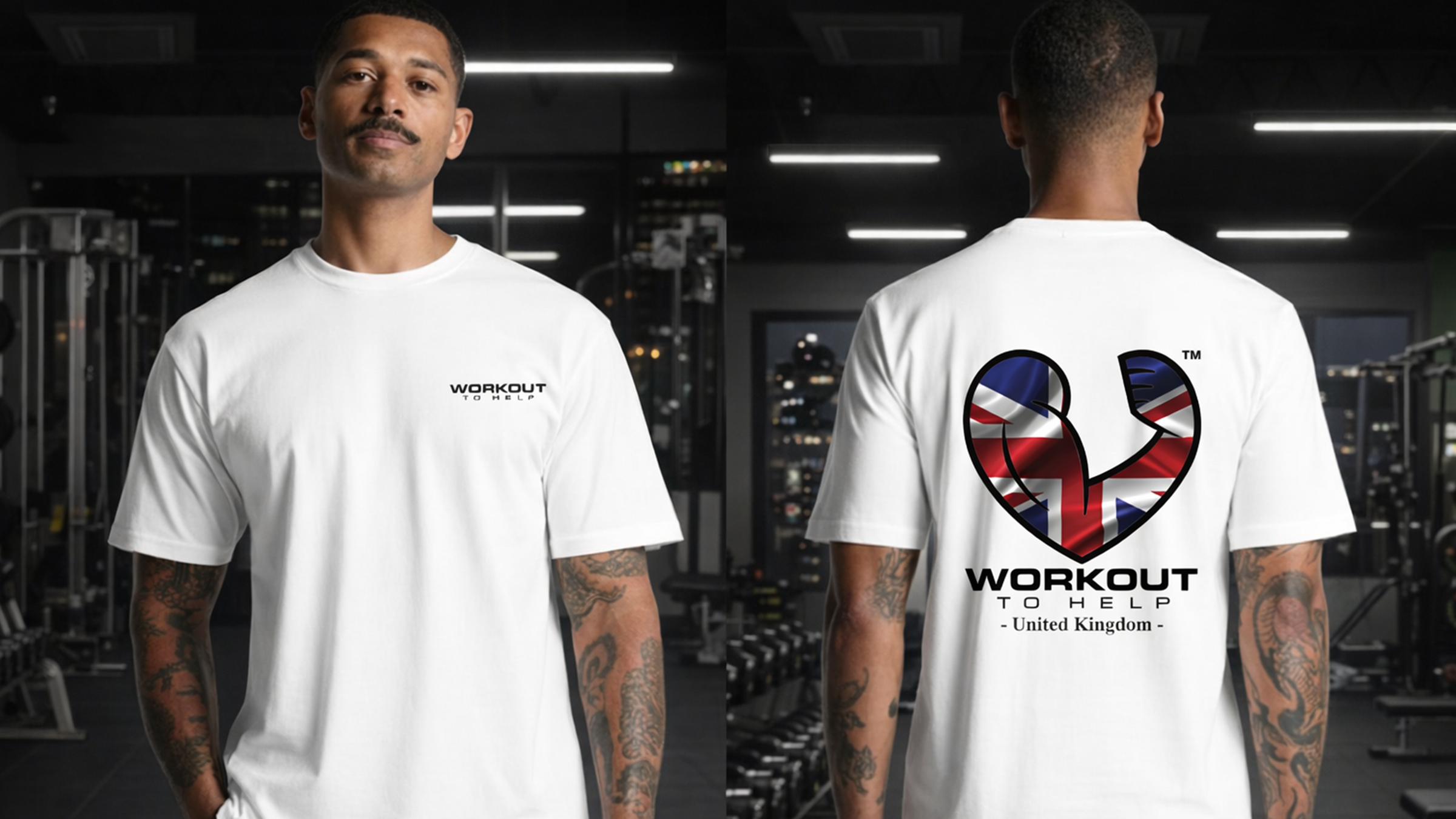 Workout To Help - UK Classic Tee - White