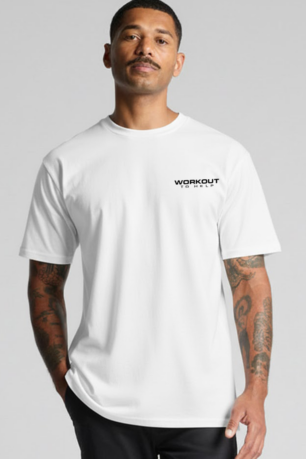 Workout To Help - UK Classic Tee - White