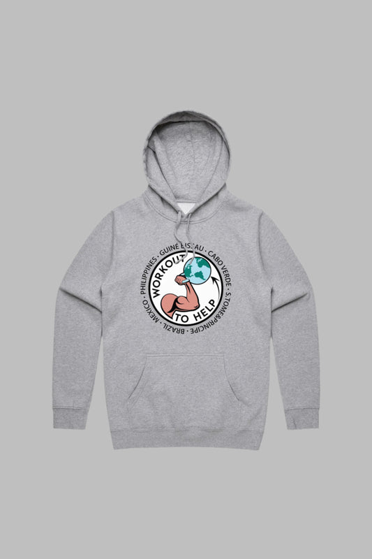 Workout To Help Chest Pullover Hoodie - Heather Grey