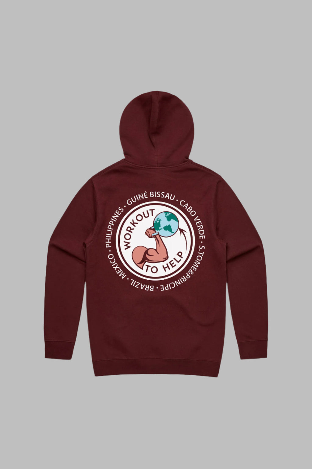 Workout To Help Pullover Hoodie - Burgundy