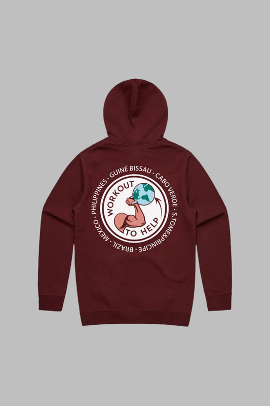 Workout To Help Pullover Hoodie - Burgundy